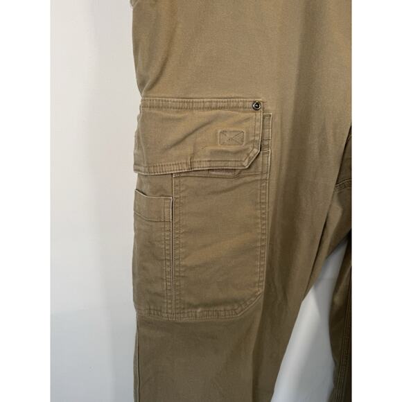 Duluth Trading Men’s 42x32 Flex Fire Hose Work Pants Khaki Canvas Utility EUC - Picture 10 of 12